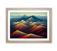 Extraordinary Mountain Landscape Framed Wall Art Print A2 Oak