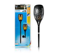 1W LED Solar TruFlame Garden Light Dynamic Flame IP65 (Set of 2) ExtraStar Yellow One Size
