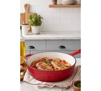 ExtraStar 2 in 1 Pot with Enamel Coating Versatile Cooking Dutch Oven in Red ExtraStar Red