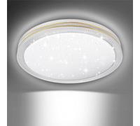 EXTRASTAR 24W LED Ceiling Light, 192W Equivalent, 6500K Cool White, 2500LM Super Bright Modern Golden Edge Light for Living Room, Bedroom, Kitchen, Balcony, Office and More, Ø 380mm