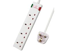 ExtraStar 4 Gang Extension Lead with Surge-Protected Function, 3M, 13A in White ExtraStar White