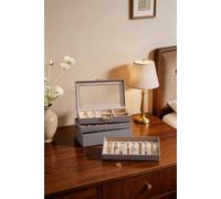 ExtraStar 4-Tier Jewellery Organizer Box with Clear Lid in Grey