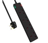 4 Gang Surge-Protected Extension Lead - Black / 5m