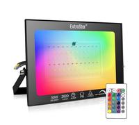 EXTRASTAR 50W Smart RGB LED Floodlight, 16 Colors Adjustable, Dimmable with Remote Control, IP65 Waterproof for Indoor/Outdoor Use Stage or Garden
