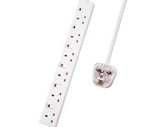 ExtraStar 6 Way 13A, 2M, White, with Indicator Light, Individual Switch, Child-Resistant Sockets in White ExtraStar White