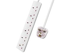 ExtraStar 6 Way Extension Lead, 13A Fused UK Plug Extension Socket, 5M Extension Cable Power Strip - White