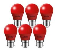 EXTRASTAR B22 LED Light Bulb Red, 4W Bayonet Cap G45 Bulb, 180° Beam Angle Lightbulbs for Christmas Holiday Party, Non-Dimmable, Pack of 6