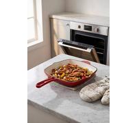 ExtraStar Cast Iron Frying Pan with Enamel Coating in Red | Size: Large ExtraStar Red Large