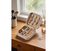 ExtraStar Compact Faux Leather Jewellery Box with Velvet Interior in White ExtraStar White