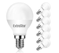 EXTRASTAR E14 LED SES Golf Ball Bulbs, 6W Small Edison Screw G45 Bulb, Cool White 6500K Daylight Energy Saving Light Bulb, 42W Equivalent, 510LM, Non-Dimmable, Pack of 6