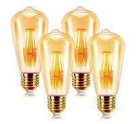 EXTRASTAR E27 2200K 600lm 6W Old Fashioned Edison Decorative LED Bulb Retro Style 4 Pieces (Pack of 1) Hot Light