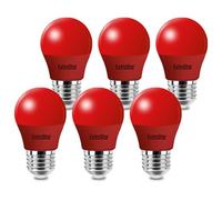 EXTRASTAR E27 LED Light Bulb Red, 4W Edison Screw G45 Bulb, 180° Beam Angle Lightbulbs for Christmas Holiday Party, Non-Dimmable, Pack of 6