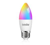 EXTRASTAR E27 Smart Bulb, Alexa Light WiFi LED Candle Bulbs C37, 6W 600lm, WiFi RGB Color Dimmable Multicolor + Warm or White Light, Compatible with Alexa and Google Home, 1 Count