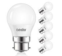 EXTRASTAR G45 B22 4.9W LED Golf Ball Light Bulbs, 41W Equivalent, 480Lumen, Warm White 3000K Energy Saving Bayonet Cap G45 Mini Globe, Non-dimmable, Pack of 6