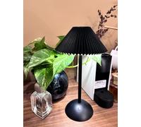 ExtraStar LED Rechargeable Table Lamp, Pleated Lamp Shade, 3 Colour Changing Dimmable, Black ExtraStar Black