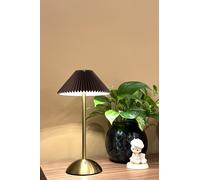 ExtraStar LED Rechargeable Table Lamp, Pleated Lamp Shade, 3 Colour Changing Dimmable, Brown in Chocolate ExtraStar Chocolate