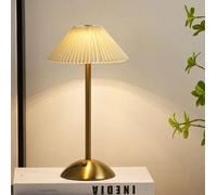 ExtraStar LED Rechargeable Table Lamp, Pleated Lampshade, 3 Colour Changing Dimmable, White ExtraStar White