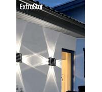 ExtraStar Modern 4-Way LED Solar Wall Light, Cool White 6500K ExtraStar White