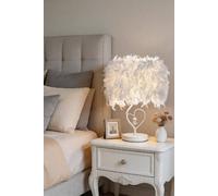 ExtraStar Modern Feather Bedside Table Lamp Romantic Design in White ExtraStar White