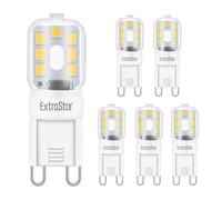EXTRASTAR Non-dimmable 360 degree G9 LED halogen bulb, 3000 K, 6 pieces 2.5 W warm white