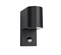 EXTRASTAR Outdoor Wall Lights with Motion Sensor, Mains Powered Outside Lights Downward, Dusk to Dawn Outdoor Lighting Aluminium, Black GU10 IP44 Rating for Garden Patio Porch -Cylindrical