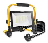 EXTRASTAR Portable Flood Light, Rechargeable Work Light IP65 Waterproof, 4 Lighting Modes 360 ° Adjustable, Yellow (50W)