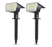 EXTRASTAR Solar Ground lamp, 59 lamp Beads, 4 Adjustable Brightness Lighting Modes, 6500K Cool White, IP65 Waterproof Frost Resistant for Garden, Pathway, Yard, Pack of 2