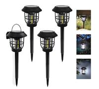 EXTRASTAR Solar Ground Lights Outdoor, IP44 Waterproof, 6500K Cold Light, Solar Powered LED Garden Lights with Motion Sensor & 3 Brightness Modes for Yard, Pathway, Patio, Driveway(Pack of 4)