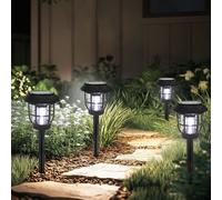 ExtraStar Solar LED Indoor Outdoor Stake Light with PIR Sensor, Daylight 6500K, IP44, 3 Light Modes, Pack of 4 in Black ExtraStar Black