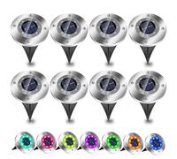 EXTRASTAR Solar Light for Outdoor Garden, Multicolor Solar Ground Lights with 8 LEDs Chips, (8 Pack), RGB Color Changing IP65 Waterproof Solar Powered Pathway Lights, Outdoor Landscape Lamp