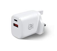 ExtraStar USB C Plug Charger 20W, Dual Port Fast Wall Charger with Output 5V/3.1A, Mains Charger Compatible with iPhone XS/13/13 Pro/14/14 Plus/14 Pro/14 Pro Max, Galaxy, Pixel