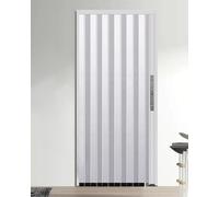 ExtraTallConcertinaDoorWhiteAccordionFoldingSlidingGateforInteriorFrontDoor180240cmLockingSystemSpaceSavingDesign(110x210cm/43x83in)