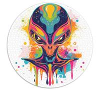 Extraterrestrial Life 1000 Piece Jigsaw Puzzles Circular Jigsaw Creative Educational Games Beautiful Decoration Puzzle for Travel Gifts,Present 1000pcs (67.5x67.5cm)