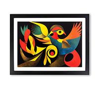 Extravagant Phoenix Bird Abstract Framed Wall Art Print A2 Black | Ready to Hang, Premium Gi Paper, Fade-Resistant Inks, Securely Packaged, UK Made