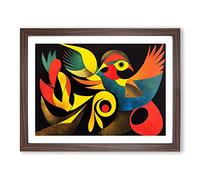 Extravagant Phoenix Bird Abstract Framed Wall Art Print A2 Walnut | Ready to Hang, Premium Gi Paper, Fade-Resistant Inks, Securely Packaged, UK Made