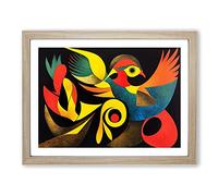 Extravagant Phoenix Bird Abstract H1022 Framed Print for Living Room Bedroom Home Office Décor, Wall Art Picture Ready to Hang, Oak A2 Frame (64 x 46 cm)