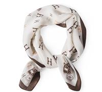 EXTREE Fashion Silky Satin Headscarf for Women Girls: Exquisite Pattern Lightweight Silk Graceful Scarfs 27.5 x 27.5 inches, White Horse Bottom Brown, 27.5 inches x 27.5 inches