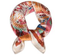 EXTREE Fashion Silky Satin Headscarf for Women Girls: Exquisite Pattern Lightweight Silk Graceful Scarfs 27.5 x 27.5 inches, A Graffiti Red Flower Pink, 27.5 x 27.5 inches
