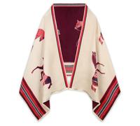 EXTREE Scarfs for Women Pashmina Silky Shawl Wrap for Evening Dressing Blanket Open Front Poncho Cape, Ads-white, 1