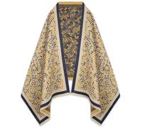 EXTREE Scarfs for Women Pashmina Silky Shawl Wrap for Evening Dressing Blanket Open Front Poncho Cape, Afi-yellow, Único