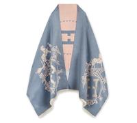 EXTREE Scarfs for Women Pashmina Silky Shawl Wrap for Evening Dressing Blanket Open Front Poncho Cape, Abp-blue, 1