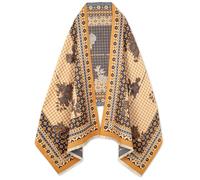 EXTREE Scarfs for Women Pashmina Silky Shawl Wrap for Evening Dressing Blanket Open Front Poncho Cape, 000-02, Standard