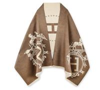 EXTREE Scarfs for Women Pashmina Silky Shawl Wrap for Evening Dressing Blanket Open Front Poncho Cape, Abl-brown, Medium
