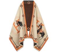 EXTREE Scarfs for Women Pashmina Silky Shawl Wrap for Evening Dressing Blanket Open Front Poncho Cape, Color-a056, 1