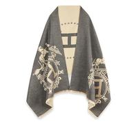 EXTREE Scarfs for Women Pashmina Silky Shawl Wrap for Evening Dressing Blanket Open Front Poncho Cape, A001-grey, 1