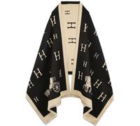 EXTREE Scarfs for Women Pashmina Silky Shawl Wrap for Evening Dressing Blanket Open Front Poncho Cape, Aci-black, 1