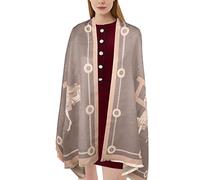 EXTREE Scarfs for Women Pashmina Silky Shawl Wrap for Evening Dressing Blanket Open Front Poncho Cape, Light Purple Palace Horse, 1