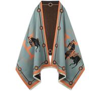 EXTREE Scarfs for Women Pashmina Silky Shawl Wrap for Evening Dressing Blanket Open Front Poncho Cape, Color-a124, Large