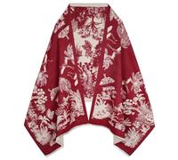 EXTREE Scarfs for Women Pashmina Silky Shawl Wrap for Evening Dressing Blanket Open Front Poncho Cape, Ago-red-coconut Palm, Standard