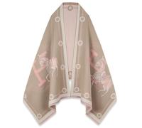 EXTREE Scarfs for Women Pashmina Silky Shawl Wrap for Evening Dressing Blanket Open Front Poncho Cape, Aaw-brown, 74.4 x 24.4 x 0.1 inches